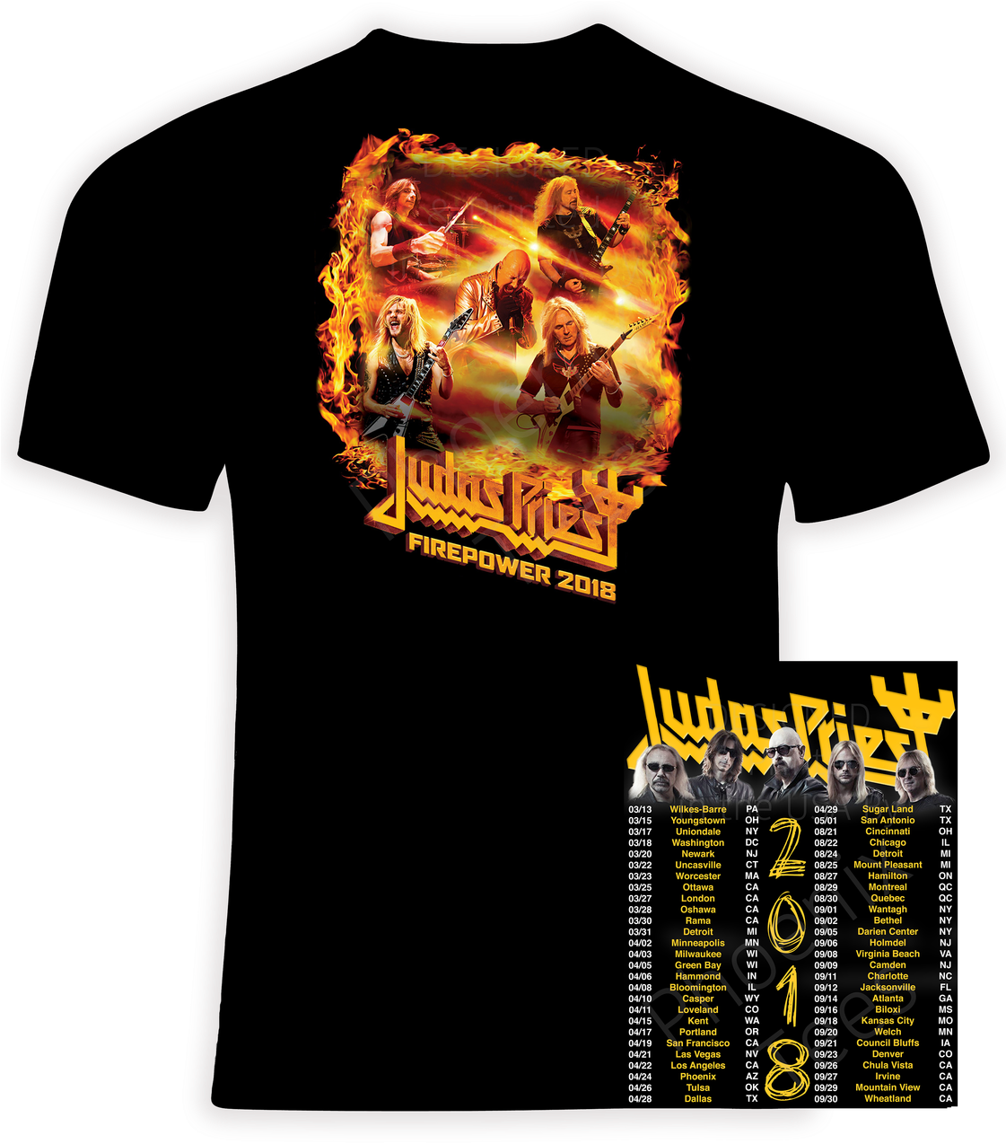 Judas Priest 2018 Concert T Shirt - Lynyrd Skynyrd Tour T Shirt Clipart (1120x1280), Png Download