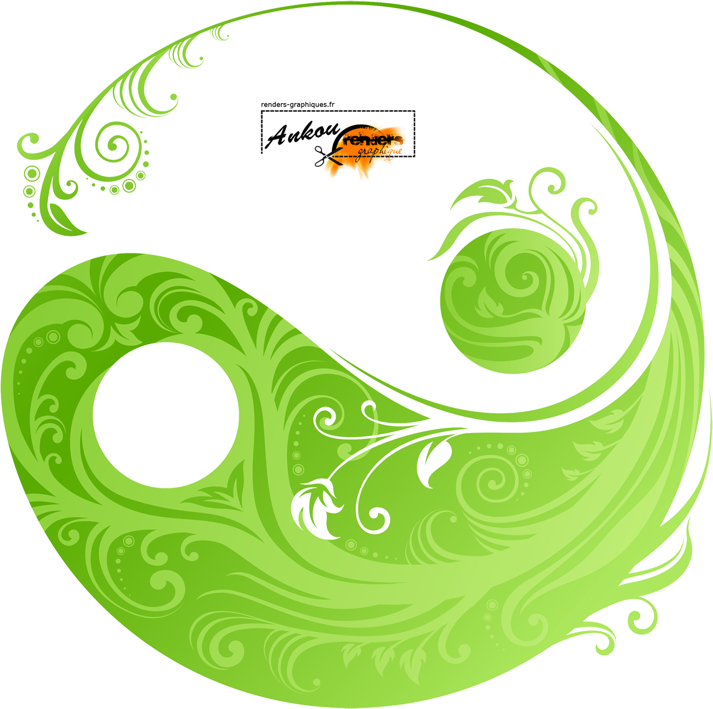 Green Yin Yang Logo Vert Nature Png Images - Yin And Yang Clipart (1500x1500), Png Download