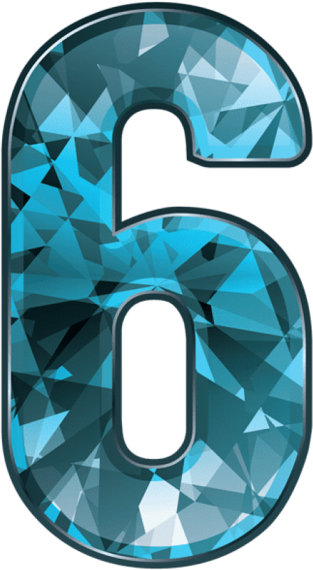 Download Blue Crystal Number Six Clipart Png Photo - Number Six Png Transparent Png (480x833), Png Download