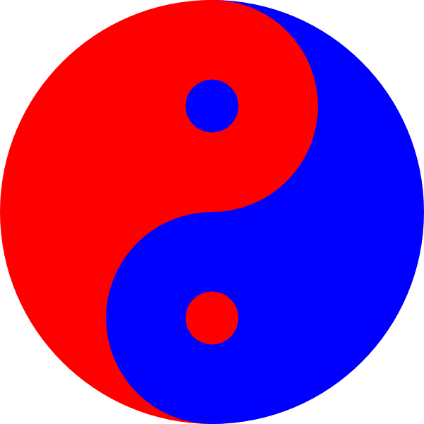 Red And Blue Yin Yang - Yin Yang Red Blue Clipart (600x600), Png Download