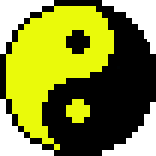 Yin Yang - Yin Yang Pixel Art Clipart (770x690), Png Download