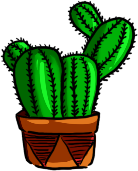 Clipart Royalty Free Cactus Green Plant Png And Psd - Prickly Pear Transparent Png (640x640), Png Download