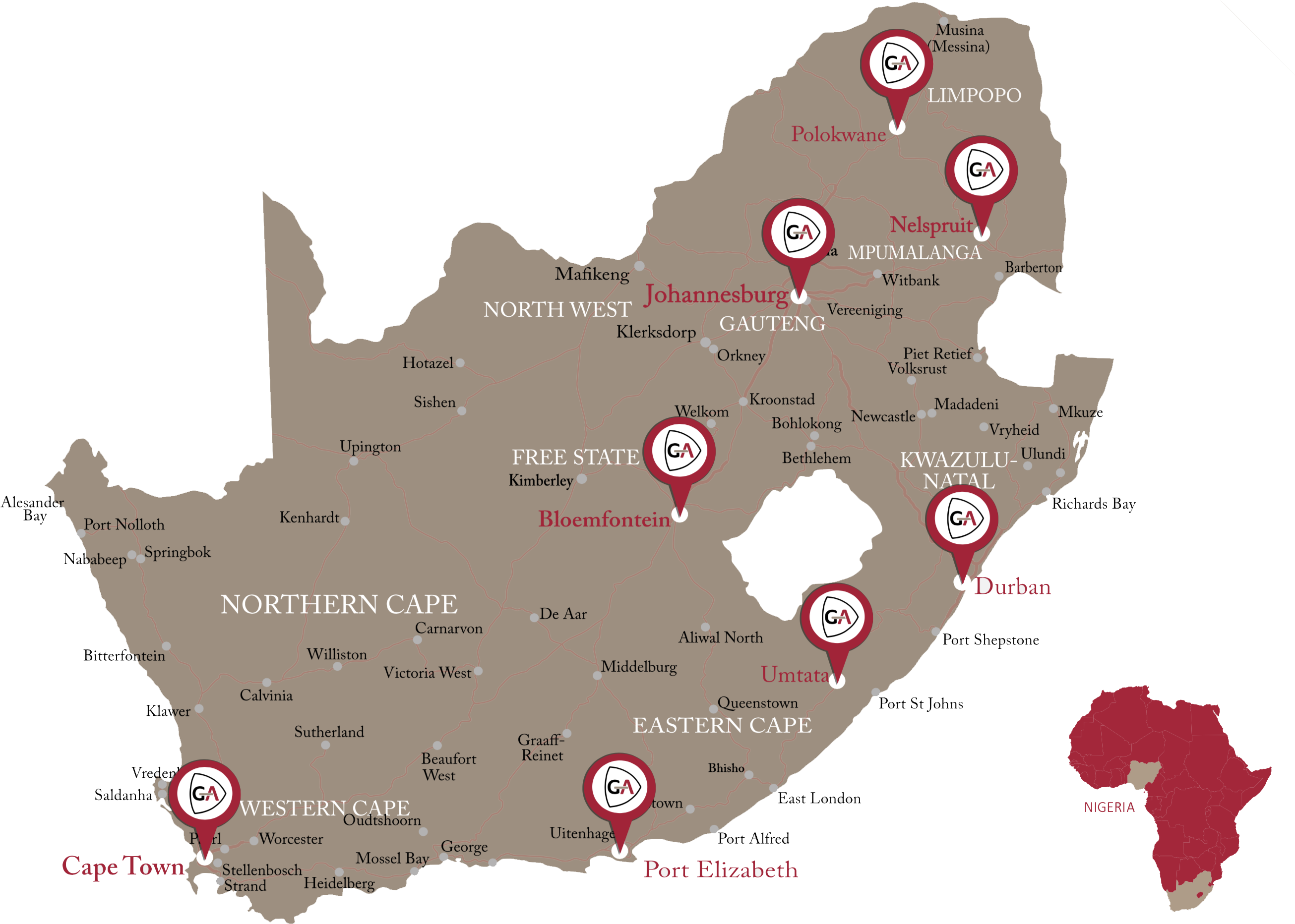 Gladafrica Geo Map - Map Of South Africa Clipart (2720x1866), Png Download