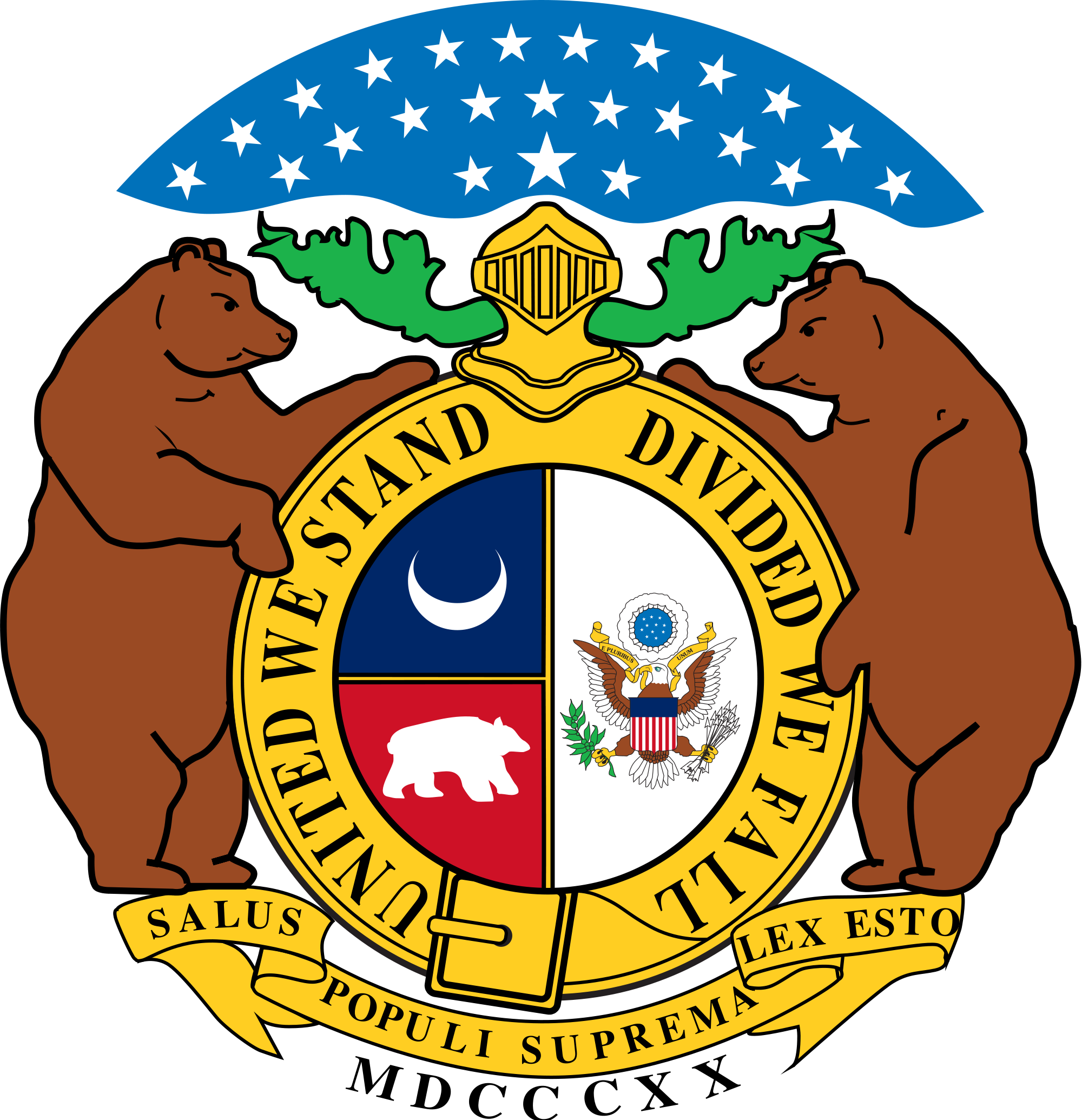 Missouri For Bernie Sanders - Missouri State Seal Flag Clipart (2000x2070), Png Download