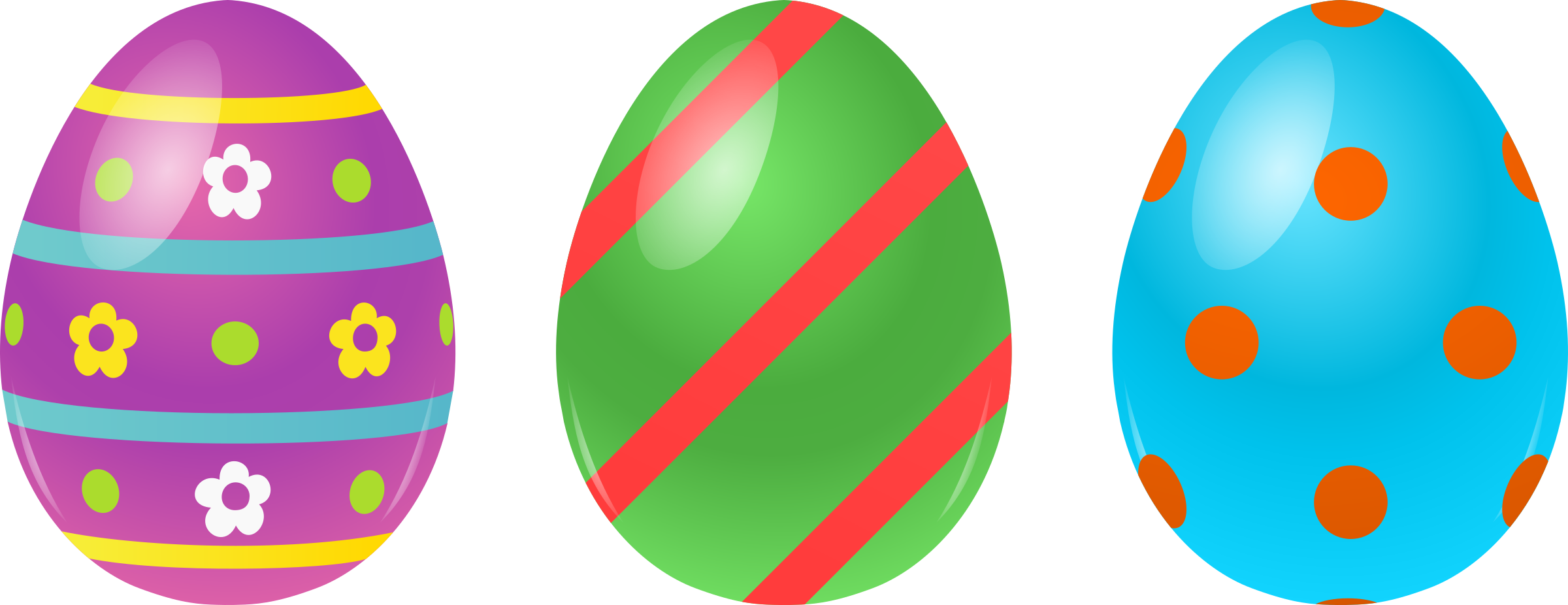 2400 X 926 6 - Easter Eggs Clip Art - Png Download (2400x926), Png Download
