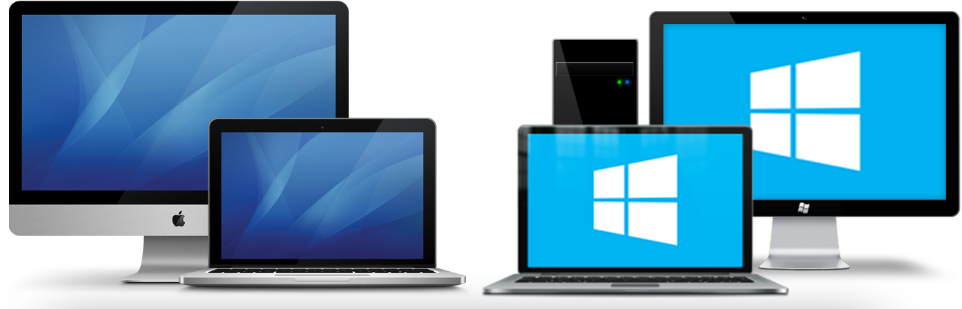 Windows Version Now Available - Mac And Pc Png Clipart (1536x573), Png Download