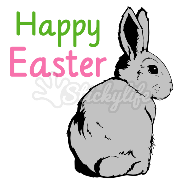 Happy Easter Temporary Tattoo - Domestic Rabbit Clipart (940x587), Png Download