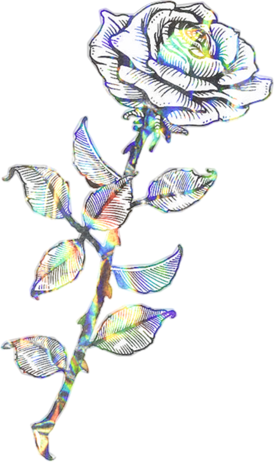 Flower Glitch Glitter Tattoo Sketch Clipart (1896x1896), Png Download