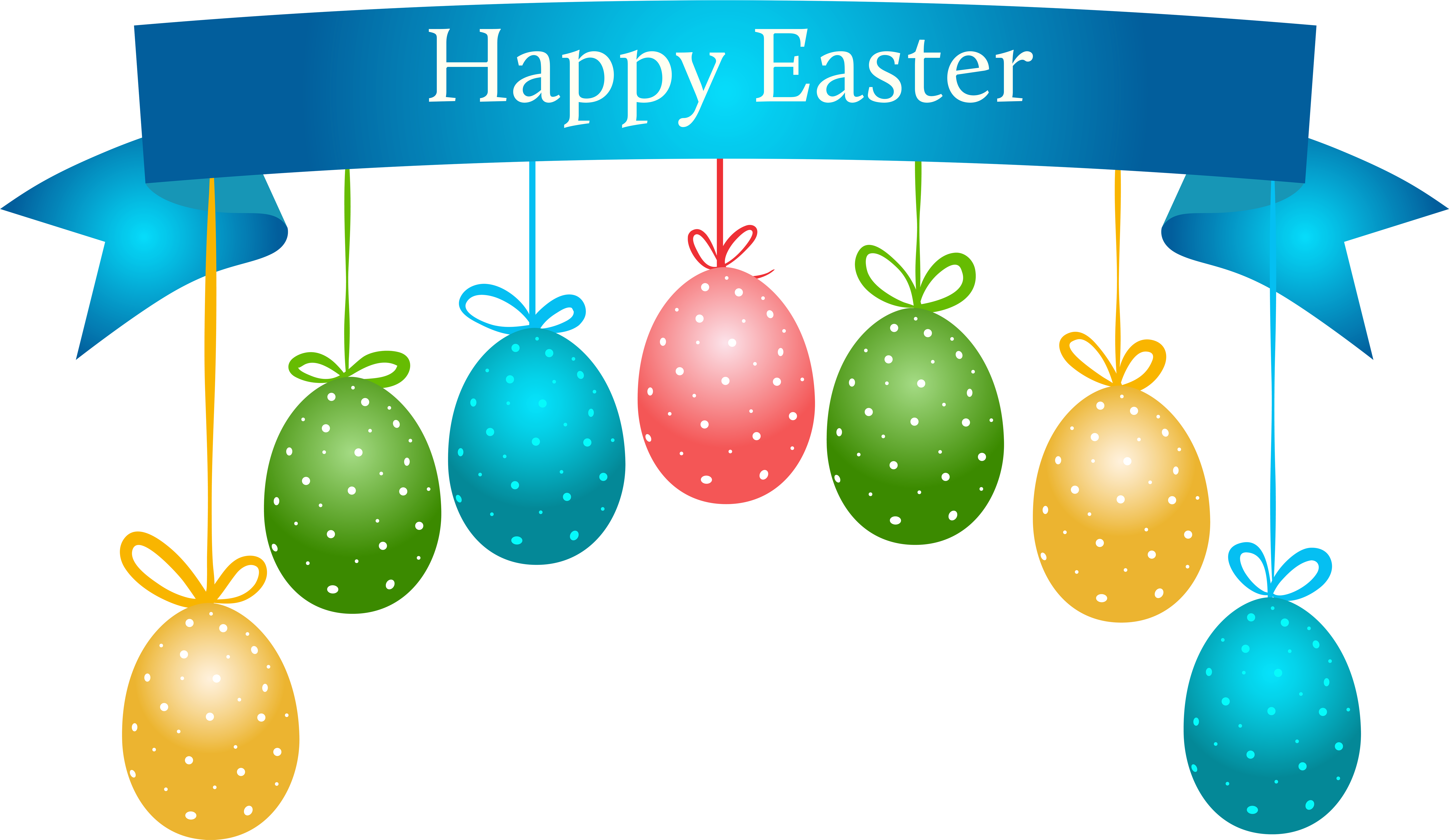 Easter Eggs Clipart - Happy Easter Banner Png Transparent Png (8000x4623), Png Download