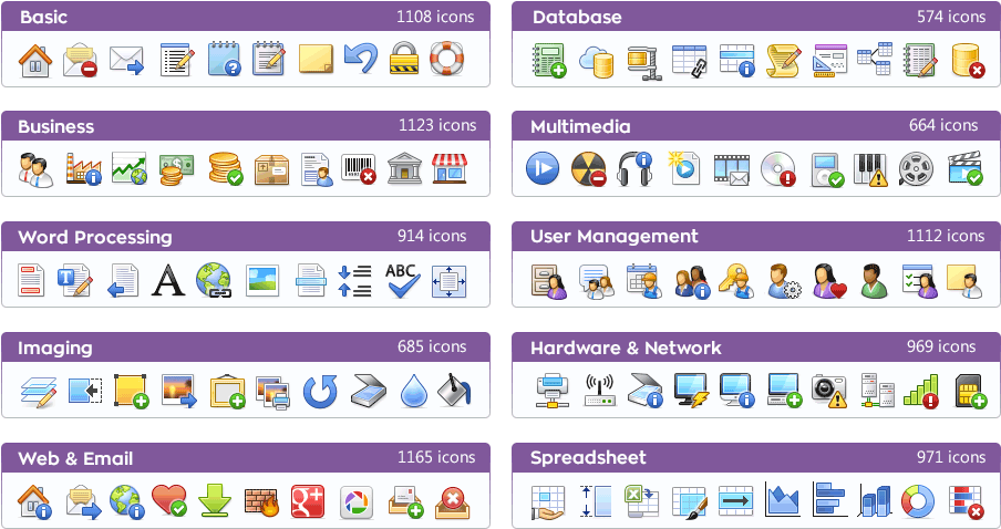 Ready To Use - Icons Of Different Software Found In A Windows Computer Clipart (1110x490), Png Download