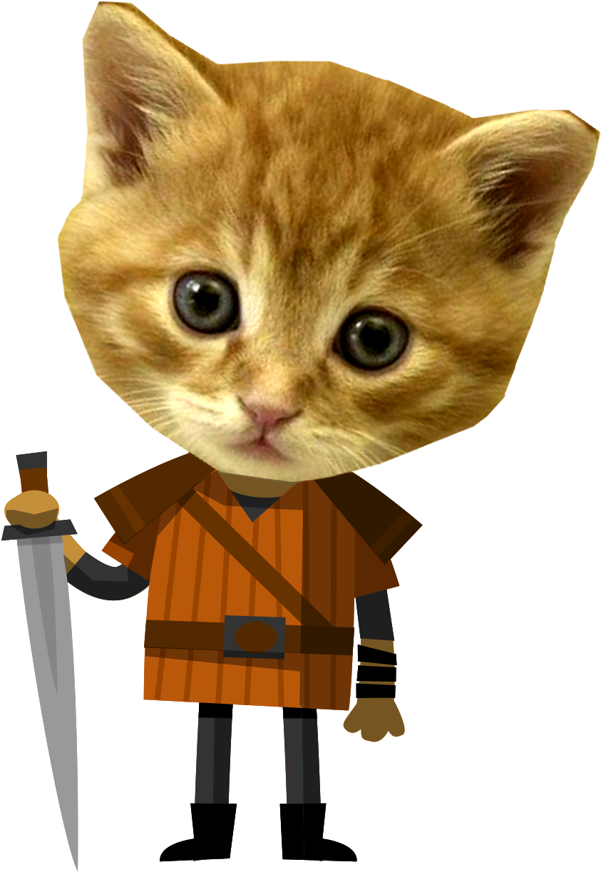 Kitten Medieval Flat Copy Clipart (843x1223), Png Download