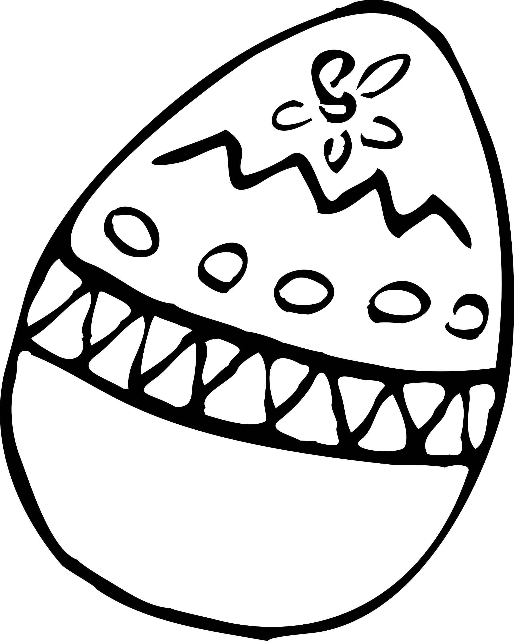 Computer - Clipart - Black - And - White - Black And White Easter Egg Clip Art - Png Download (1979x2471), Png Download