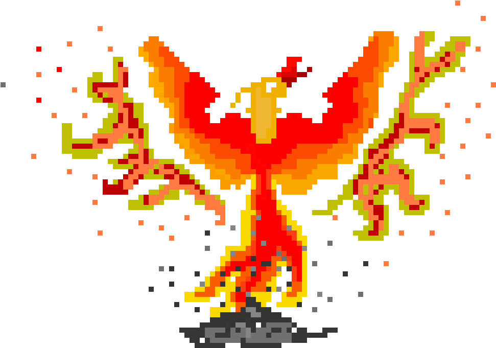 Phoenix - Phoenix Pixel Art Clipart (1120x680), Png Download