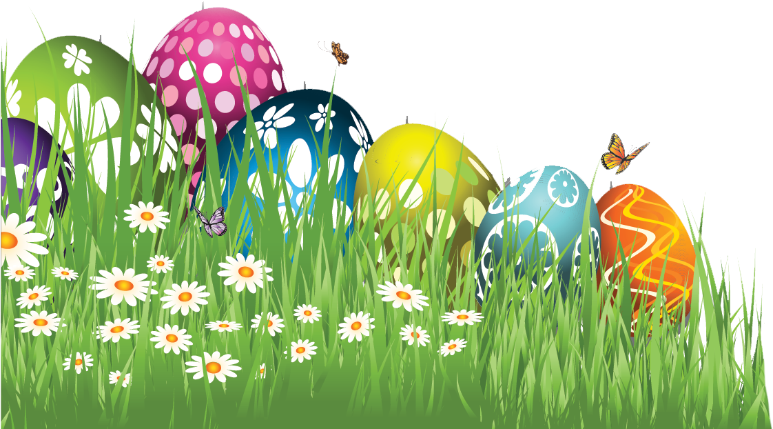 Eastereggs - Easter Eggs In Grass Clipart (1181x623), Png Download