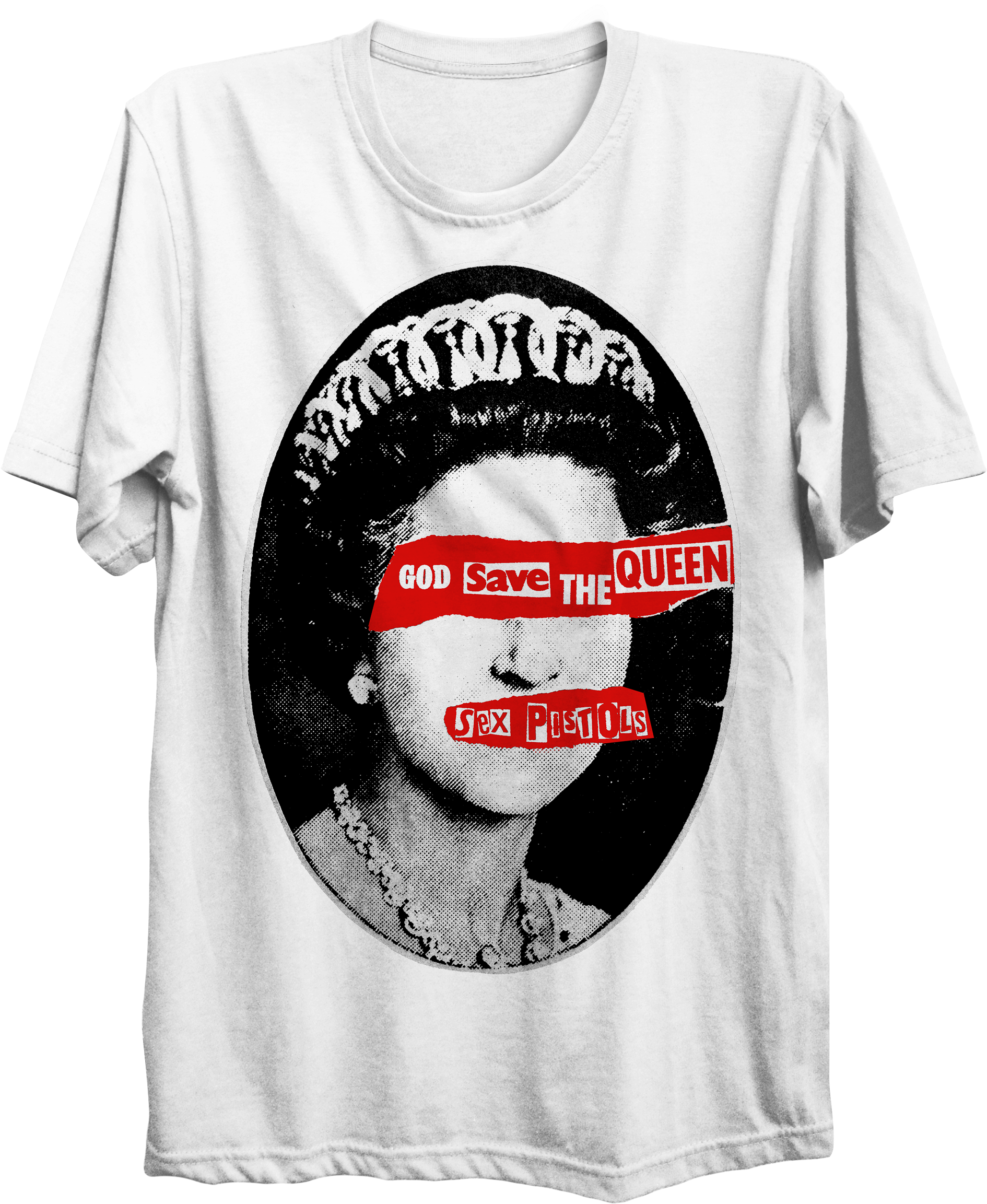 Sex Pistols God Save The Queen White T-shirt - Sex Pistols God Save The Queen Poster Clipart (2450x2450), Png Download