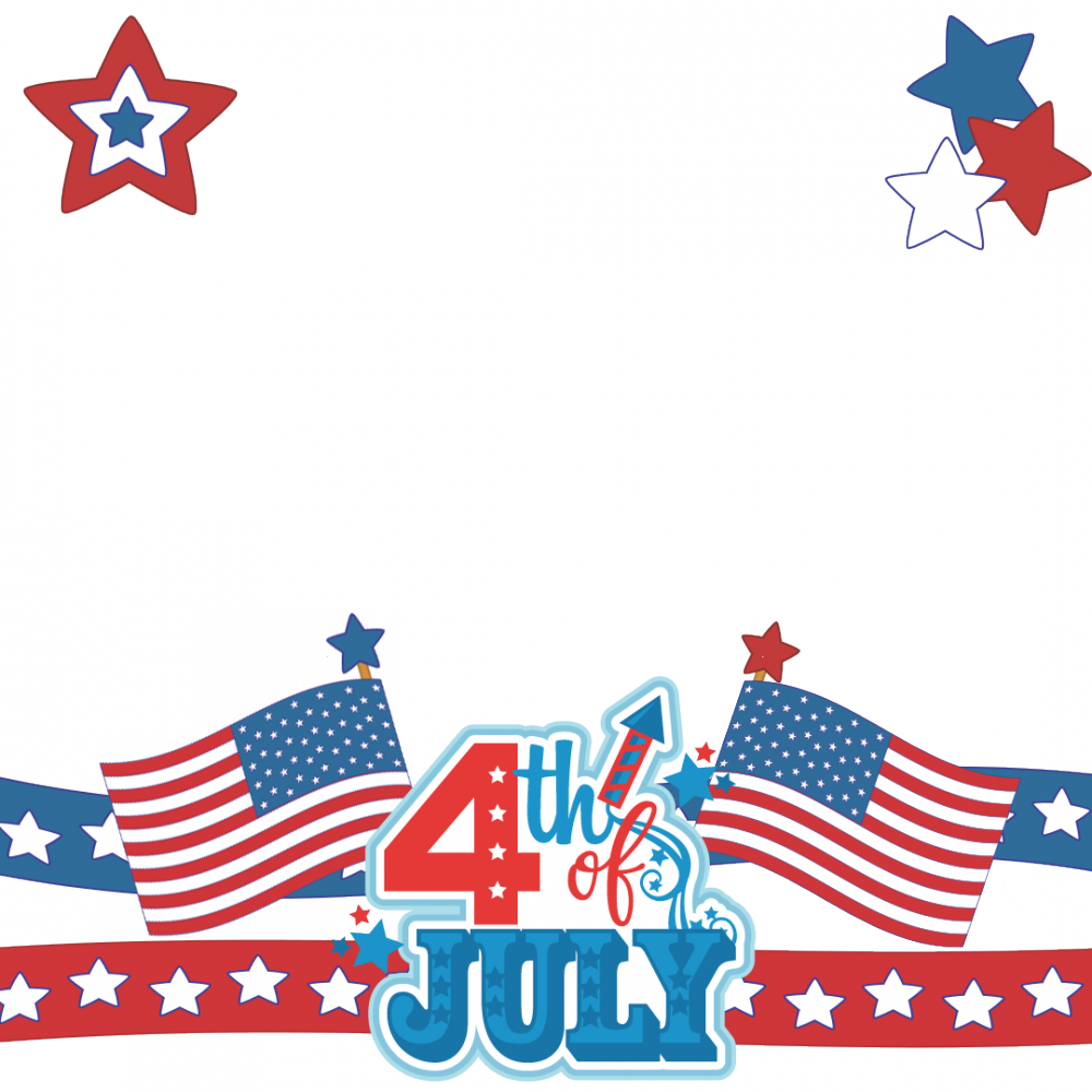 Happy 4th Of July - Happy 4th Of July Frame Clipart (1000x1000), Png Download