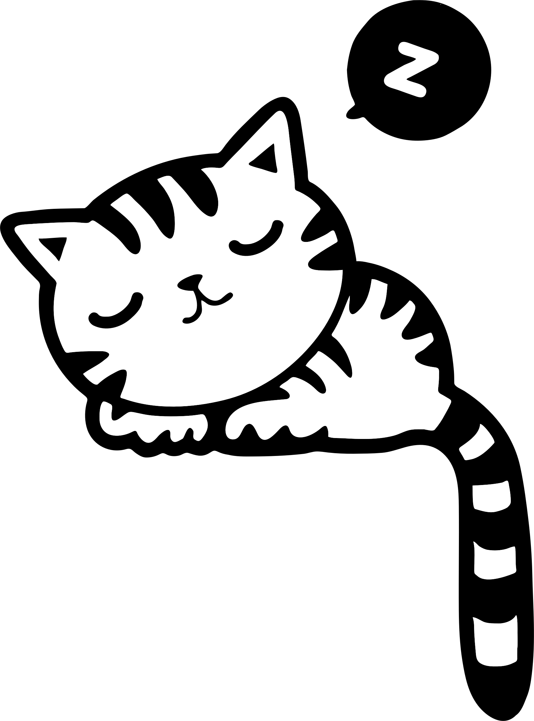 Kitten Clipart Sleeping - Sleeping Clip Art - Png Download (1728x2334), Png Download