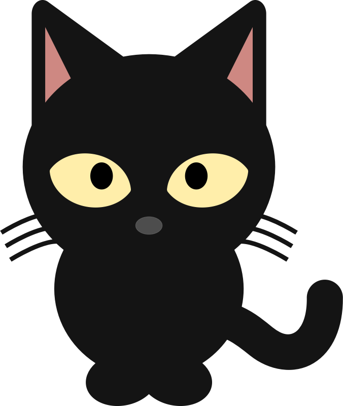 Pictures Of Anime Cats - Cute Black Cat Clipart - Png Download (676x800), Png Download