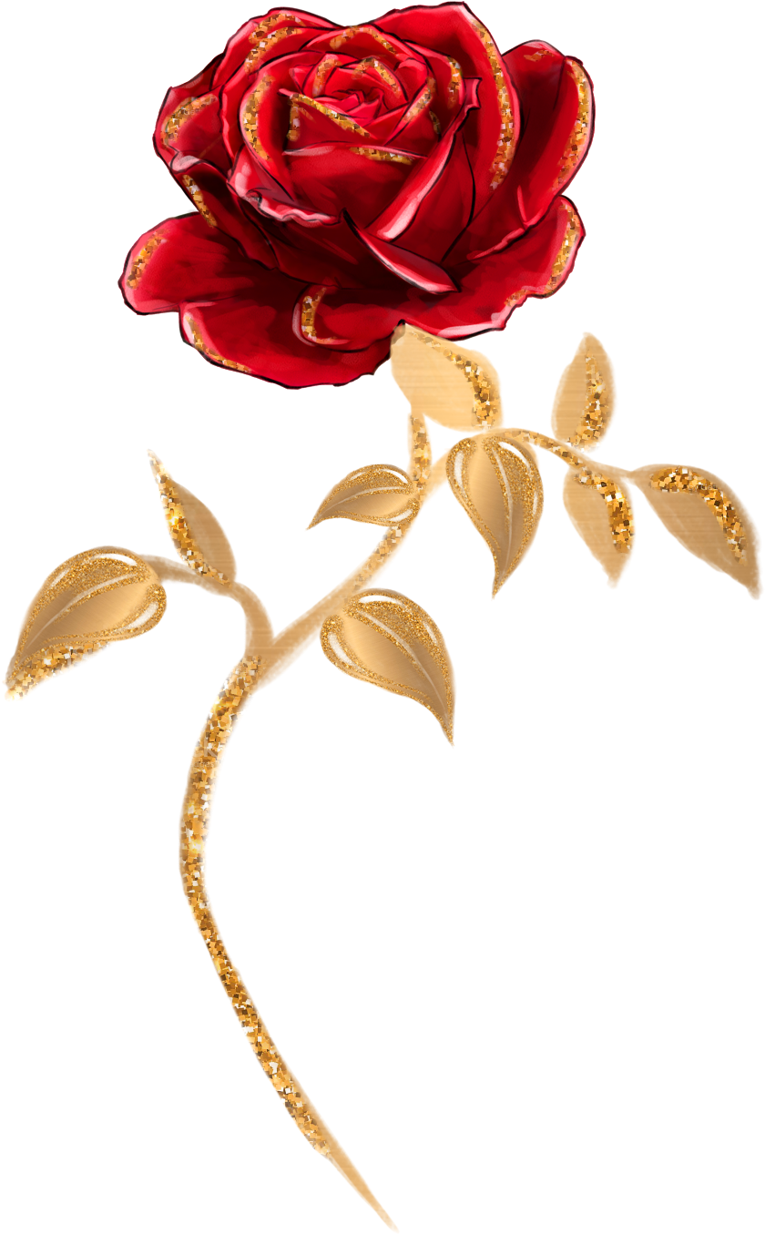 Beauty And The Beast Single Rose Clipart (2400x2400), Png Download