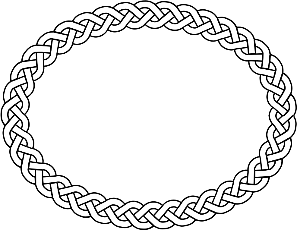 3 Plait Border Oval Medium 600pixel Clipart, Vector - Celtic Knot Circle Png Transparent Png (900x700), Png Download