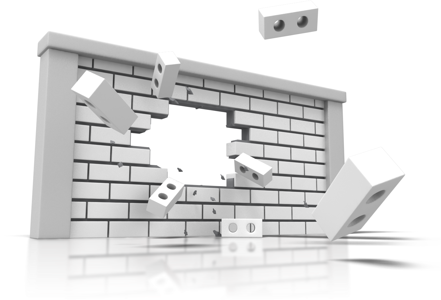 Broken Brick Wall Png For Kids Clipart (1540x1047), Png Download