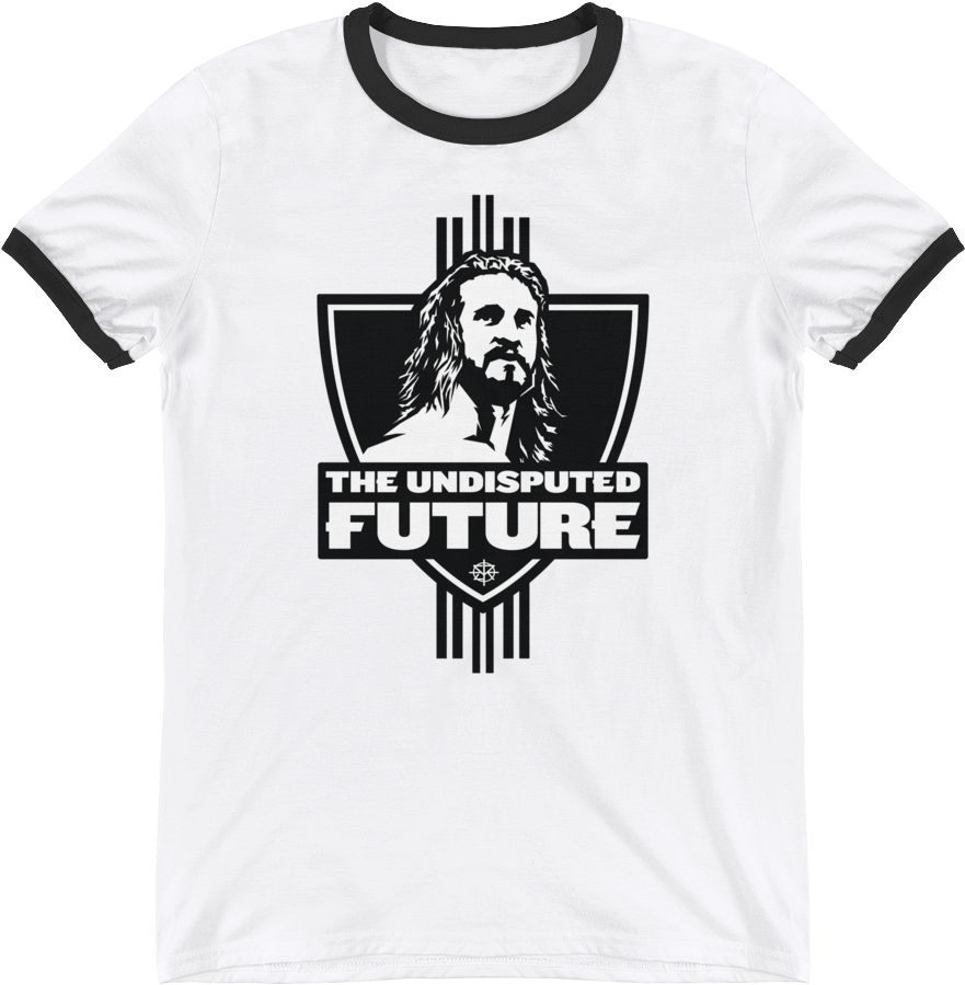 Seth Rollins "the Undisputed Future" Unisex Ringer - Milk Tee Shirt Clipart (881x899), Png Download