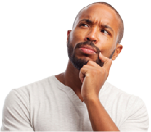 Thinking Man Png Free Download - Finger On Lip Thinking Clipart (600x525), Png Download