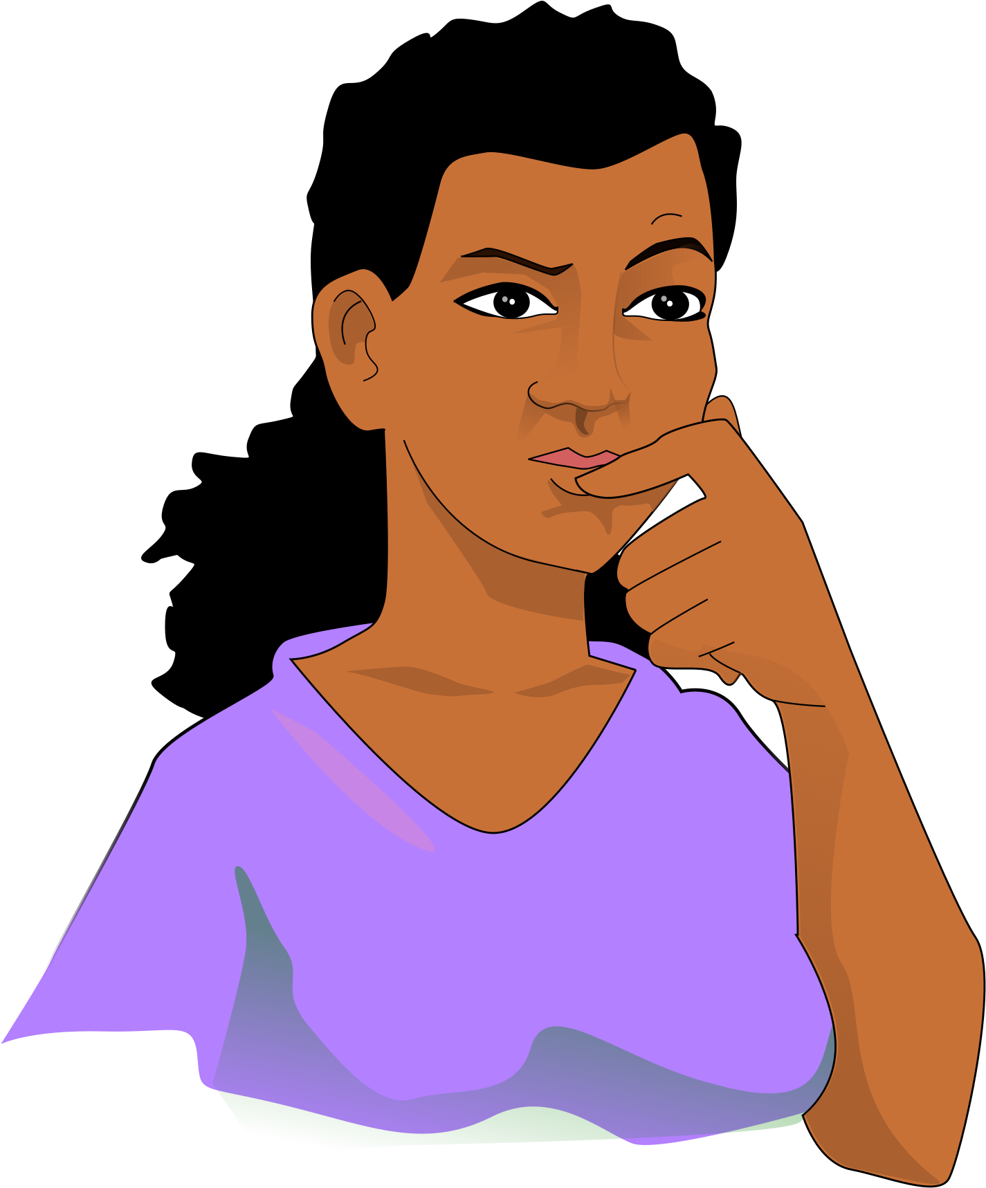 Thinking Png Woman-thinking Pngthinking Woman Png Clipart (1697x2400), Png Download