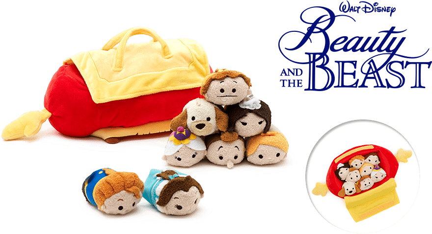 Disney Store Europe Have Announced A New Beauty And - Beauty And The Beast Tsum Tsum Set Clipart (909x495), Png Download