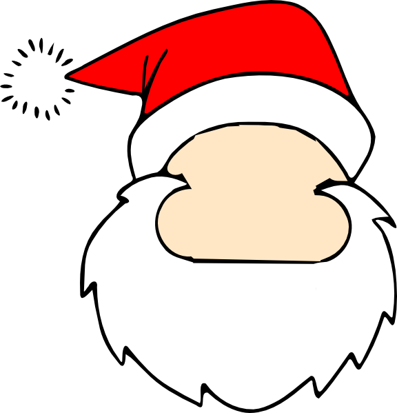 Santa Claus Beard Png - Santa Line Drawing Clipart (576x599), Png Download