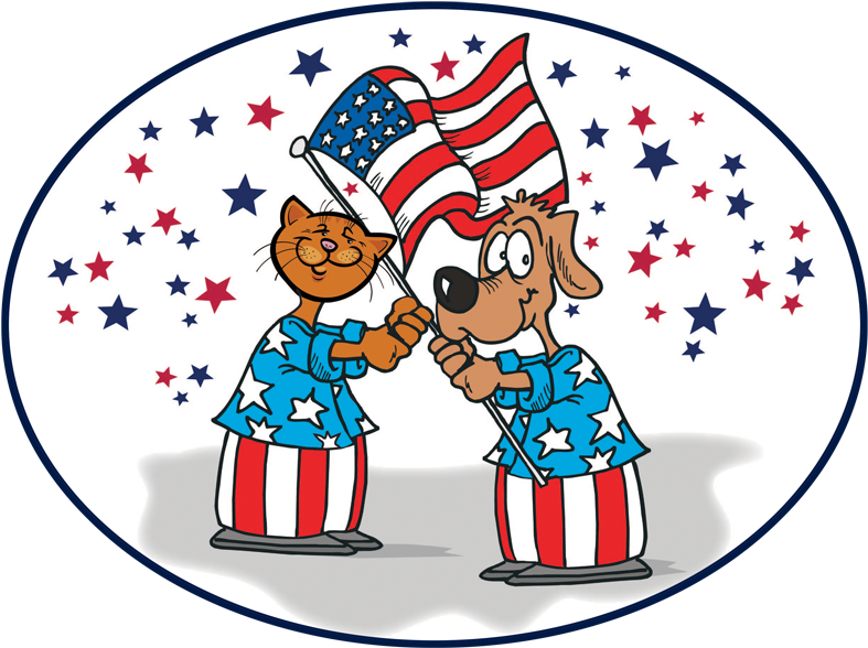 Happy Fourth Of July Sean Casey Animal Rescue Banner - American Flag Clip Art - Png Download (817x600), Png Download