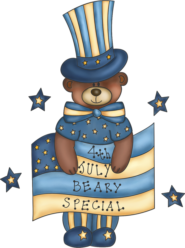 Free 4th Of July Bear Graphic - Vector Graphics Clipart (640x857), Png Download