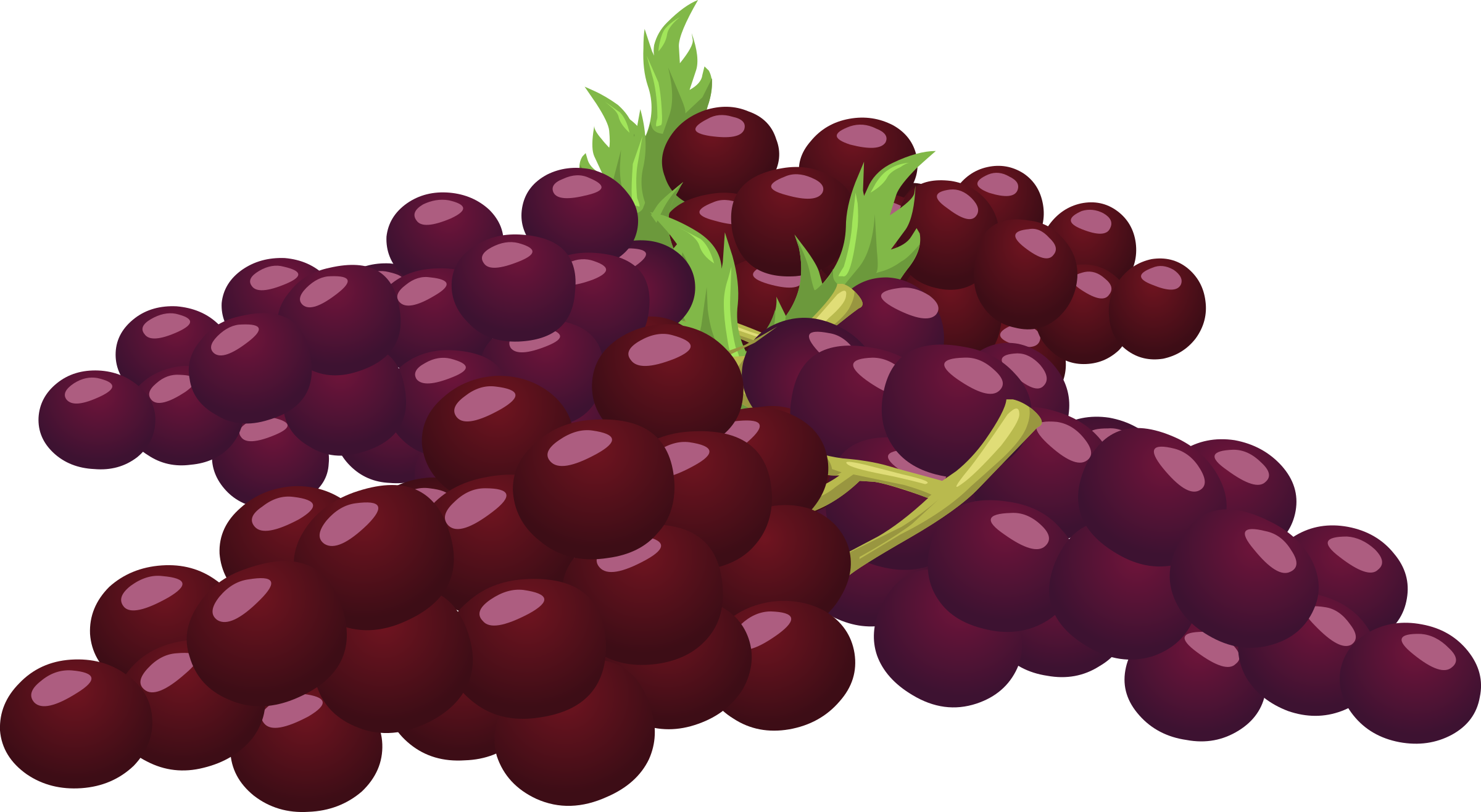 This Free Icons Png Design Of Food Bunch Of Grapes Clipart (2400x1316), Png Download
