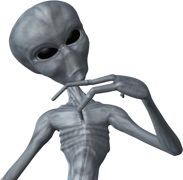 Alien Thinking , Png Download - Alien Thinking Clipart (737x725), Png Download