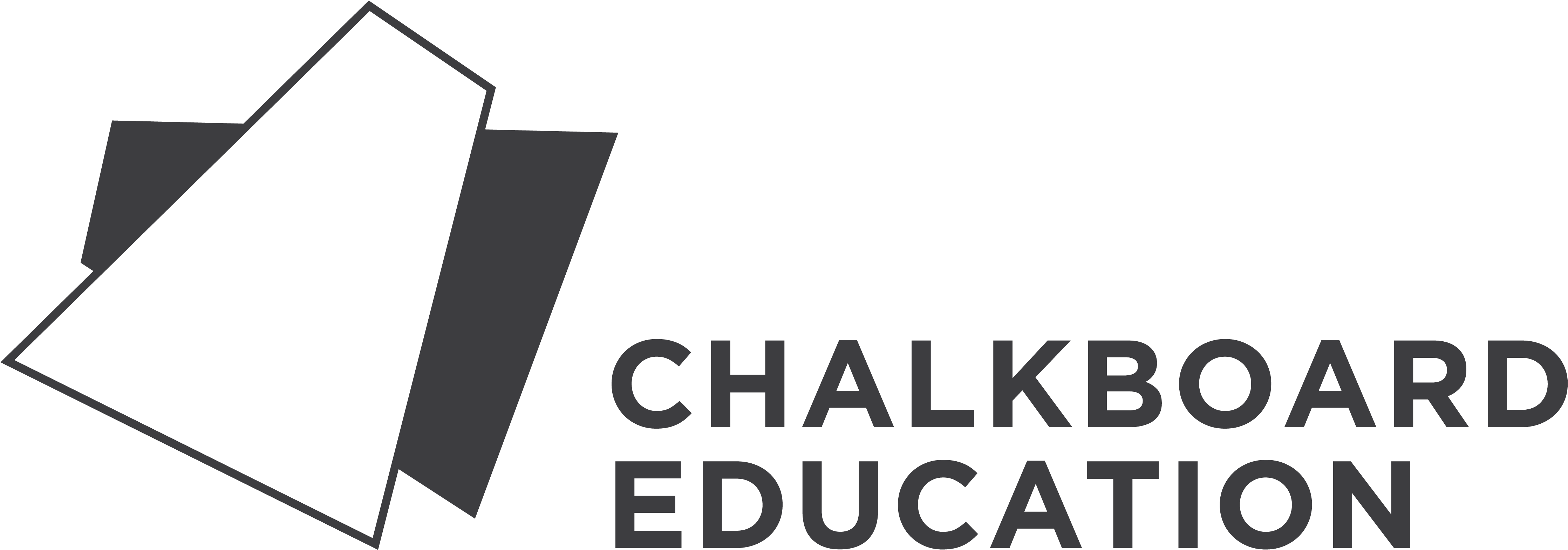 Chalkboard Education Logo Gris - Chalkboard Education Logo Clipart (4474x1568), Png Download