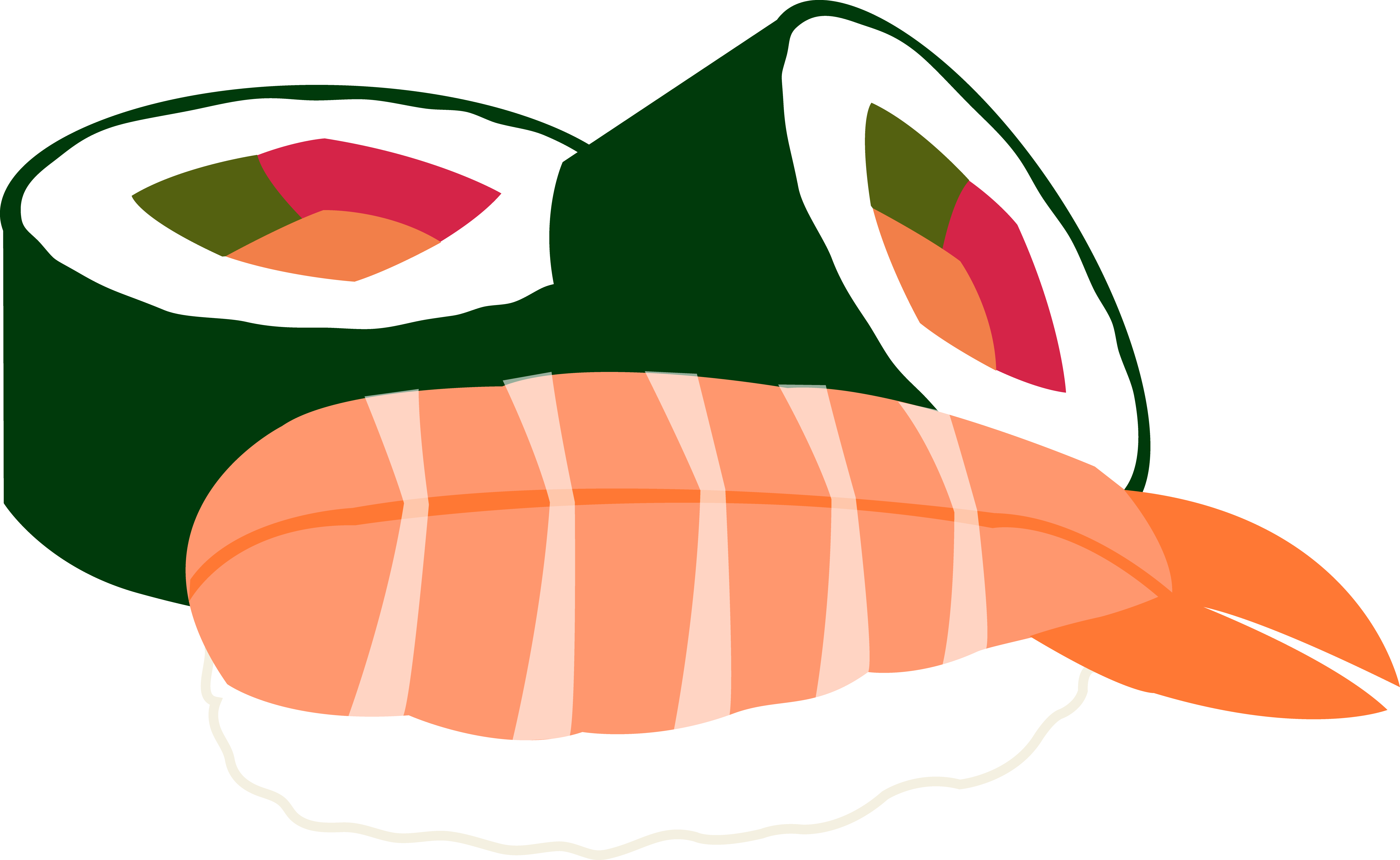 Sushi Clipart Animated Pencil And In Color - Japanese Clip Art - Png Download (6002x3688), Png Download