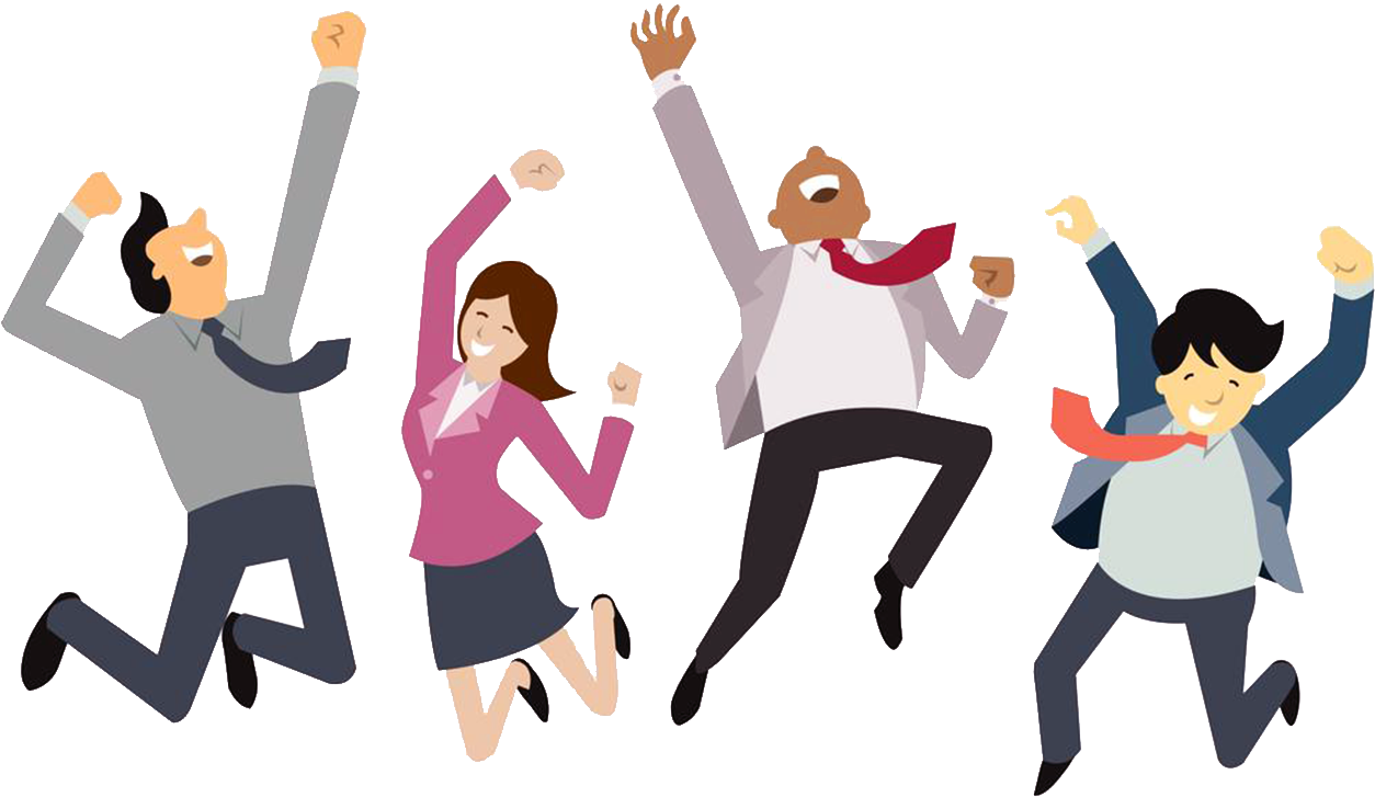 Happy Employees Png - Happy People Cartoon Transparent Clipart (1254x727), ...