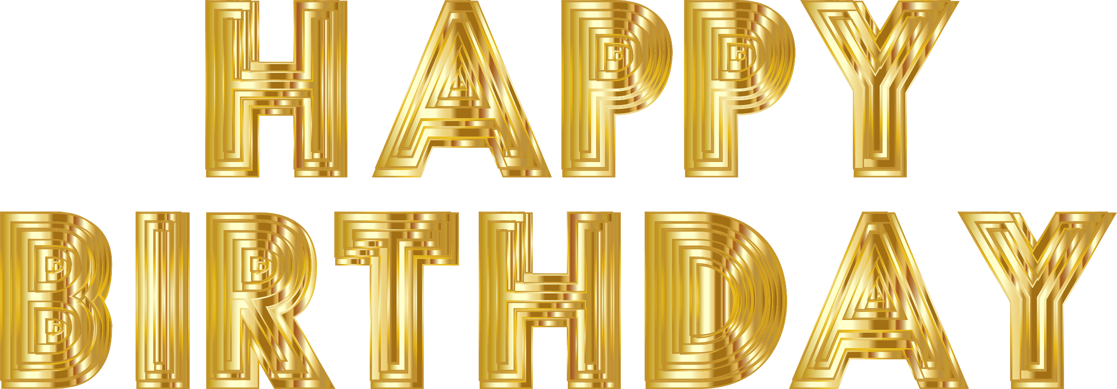 Happy Birthday Gold - Happy Birthday Gold Png Clipart (2296x800), Png Download