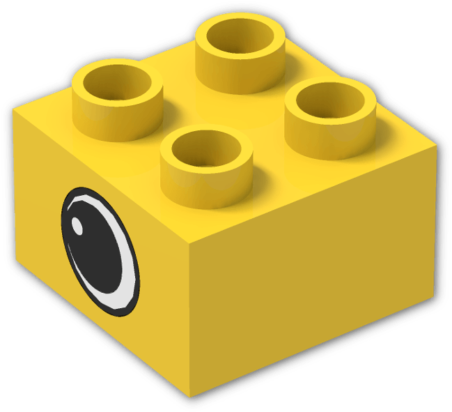 Duplo Brick 2 X 2 With Eye Pattern On Two Sides - Plastic Clipart (800x600), Png Download