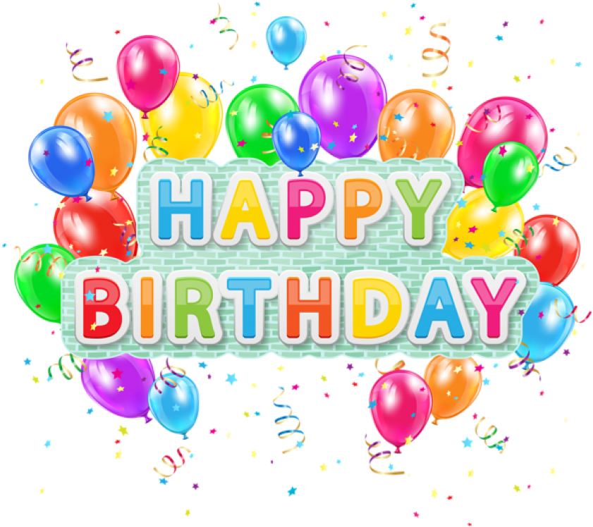 Free Png Download Happy Birthday Deco Text With Balloons - Background Happy Birthday Png Clipart (850x757), Png Download