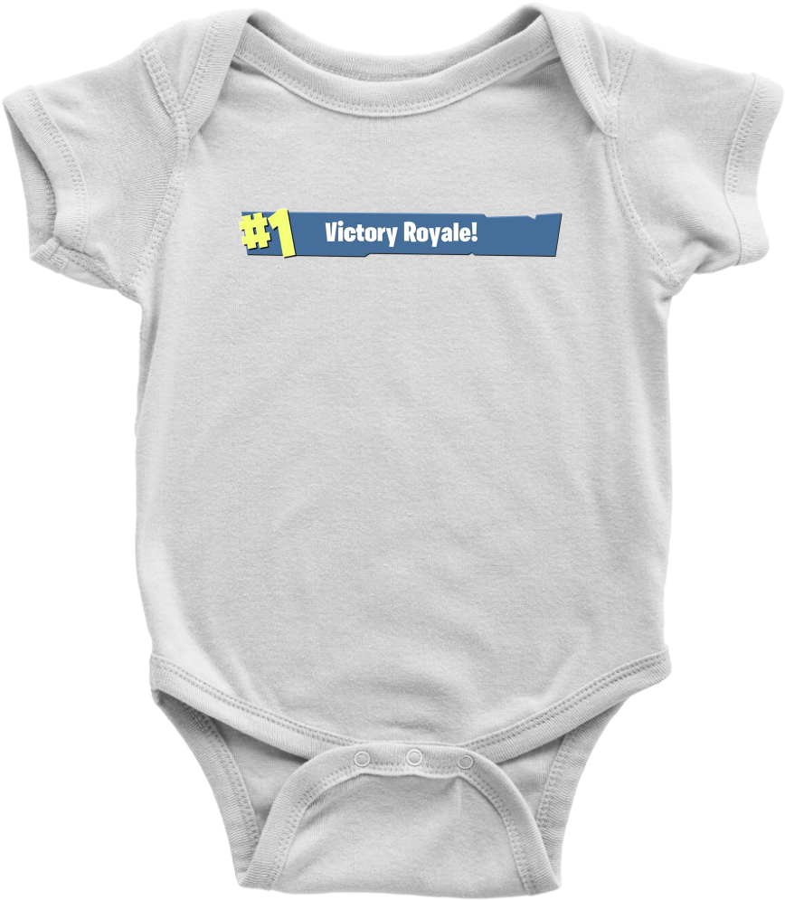 #1 Victory Royale Fortnite Baby Bodysuit - My Big Sister Is A French Bulldog Clipart (1024x1024), Png Download