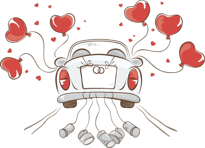 Clipart Stock Boda Png Mr S Illustrations Pinterest - Car Just Married Png Transparent Png (800x578), Png Download