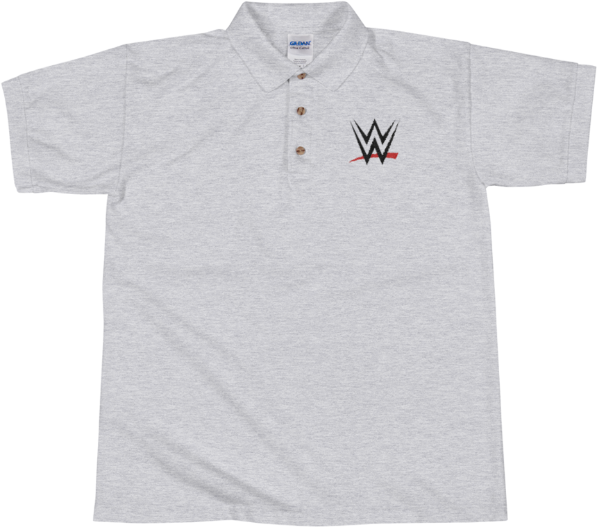 Wwe Logo Embroidered Polo Shirt Clipart (860x760), Png Download