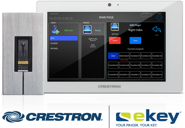Advantages Of Fingerprint Door Access - Crestron Ekey Clipart (665x500), Png Download