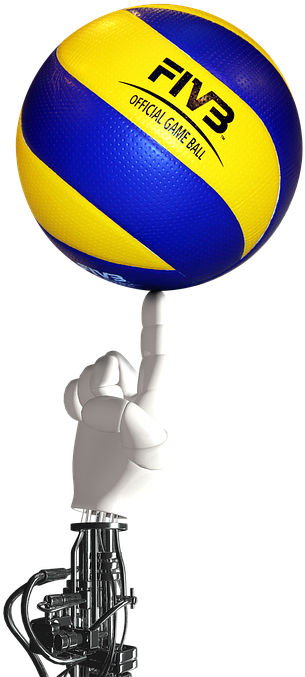 Volleyball Ball Robot Hand Cyborg Robot Balance - 2015 Fivb Beach Volleyball World Tour Clipart (469x720), Png Download