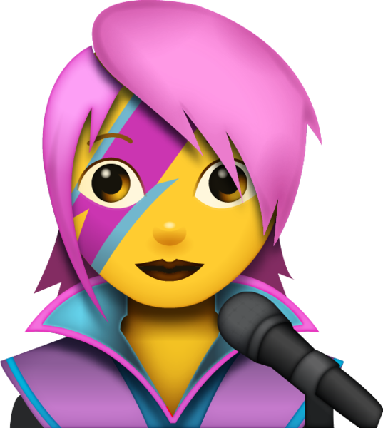 Girl Singer Emoji Clipart (537x600), Png Download