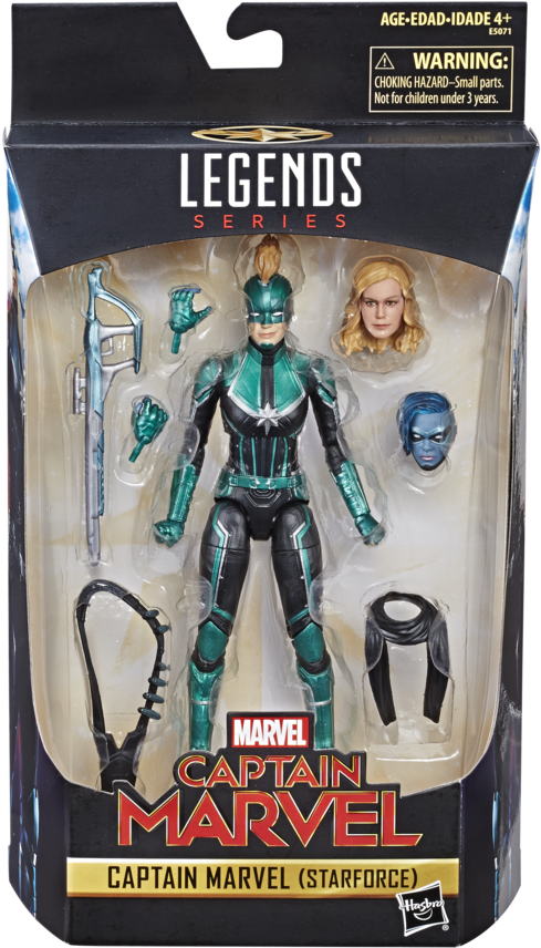 Marvel Legends Staforce Captain Marvel Figure Packaged - Marvel Legends Captain Marvel Exclusive Clipart (519x873), Png Download