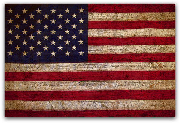 Tattered Old American Flag Clipart (600x600), Png Download