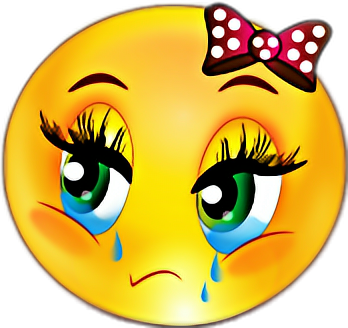 Depression Mood Sad Emjoi Girl Female Sad Face Emoji Clipart Large Size Png Image Pikpng