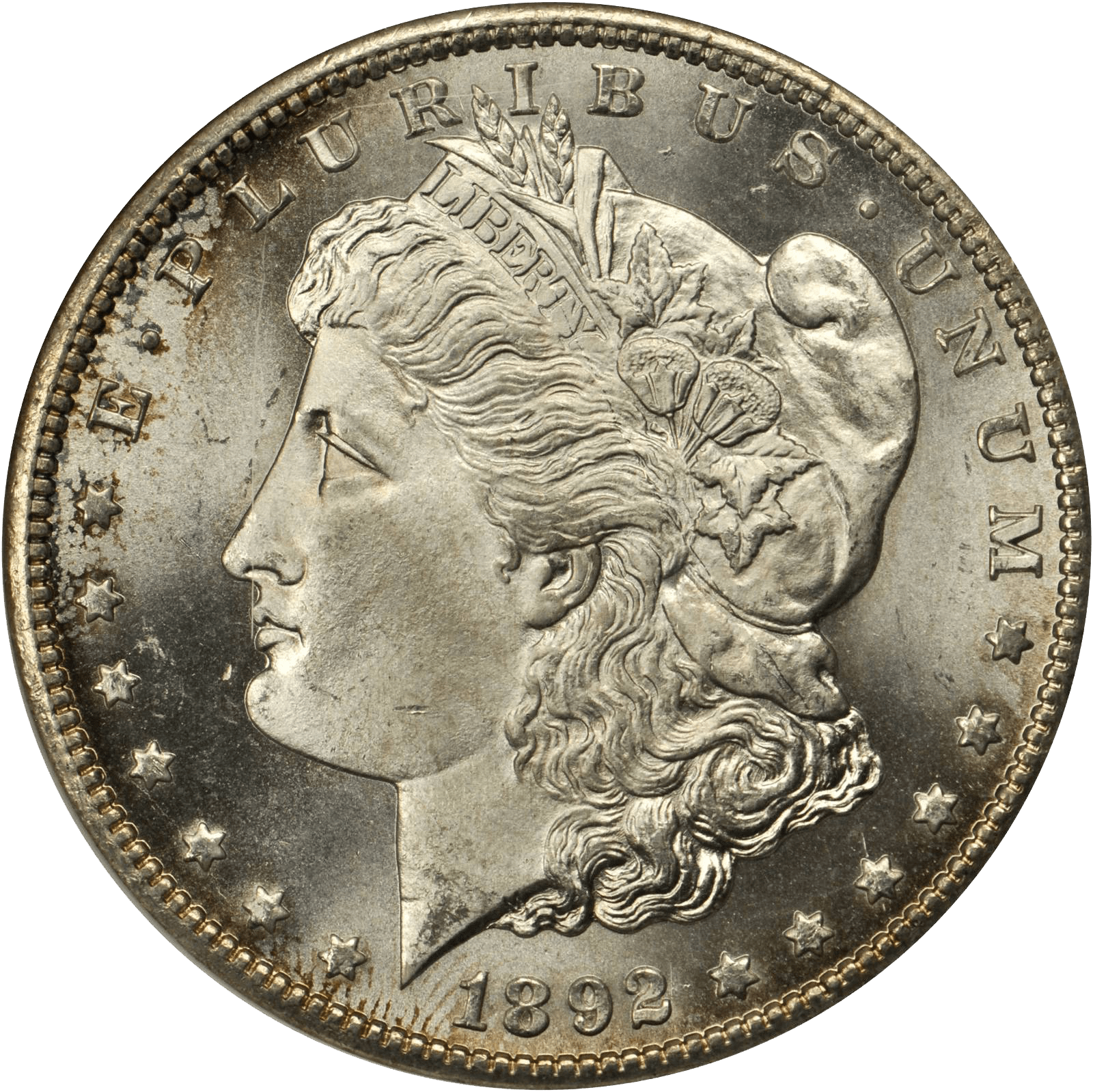 1892 Morgan Silver Dollar - Cash Clipart (1600x1598), Png Download